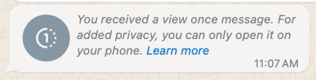 قابلیت View Once پیامرسان واتساپ