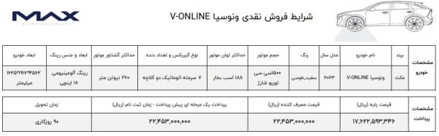 شرایط فروش ونوسیا وی آنلاین