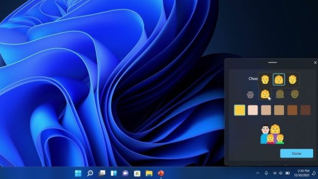 پنل اموجی در آپدیت سال ۲۰۲۵ ویندوز ۱۱
