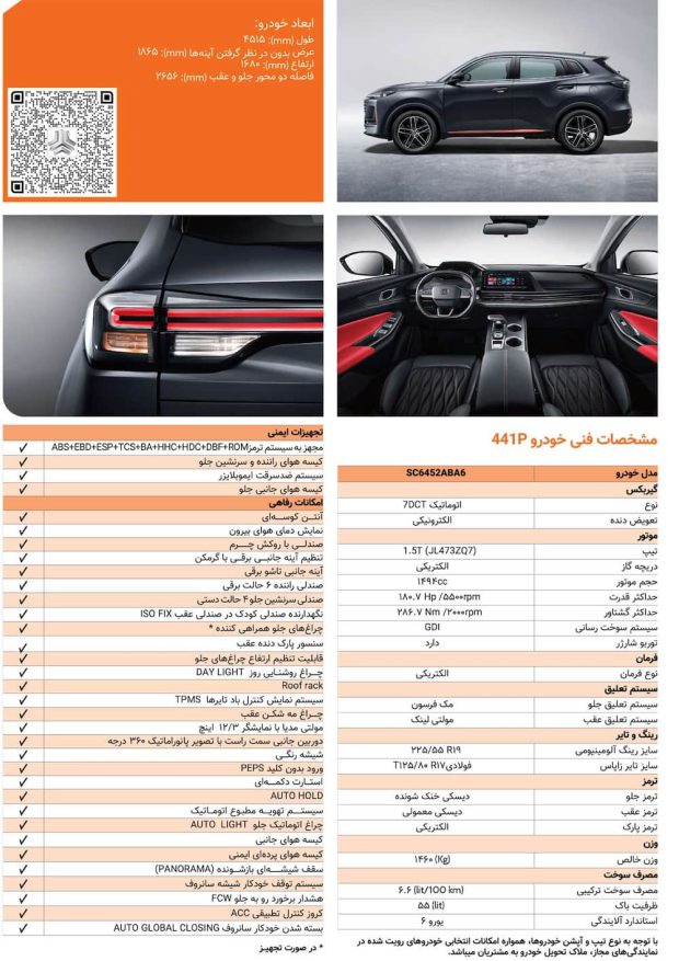کاتالوگ رسمی چانگان CS55 پلاس سایپا