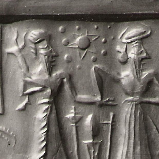 تصویر ۱۲ سیاره روی یک مهر باستانی