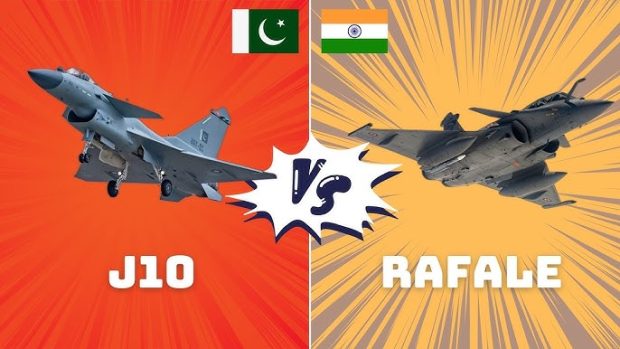 سرنگونی رافال هندی توسط جنگنده چینی J-10C