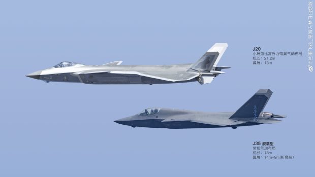 جنگنده J-35 چین در کنار J20