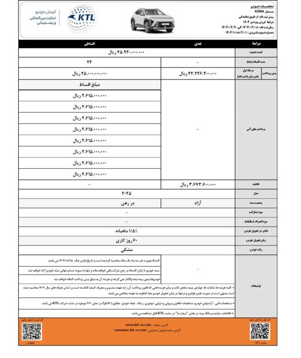 شرایط فروش تیر کرمان موتور