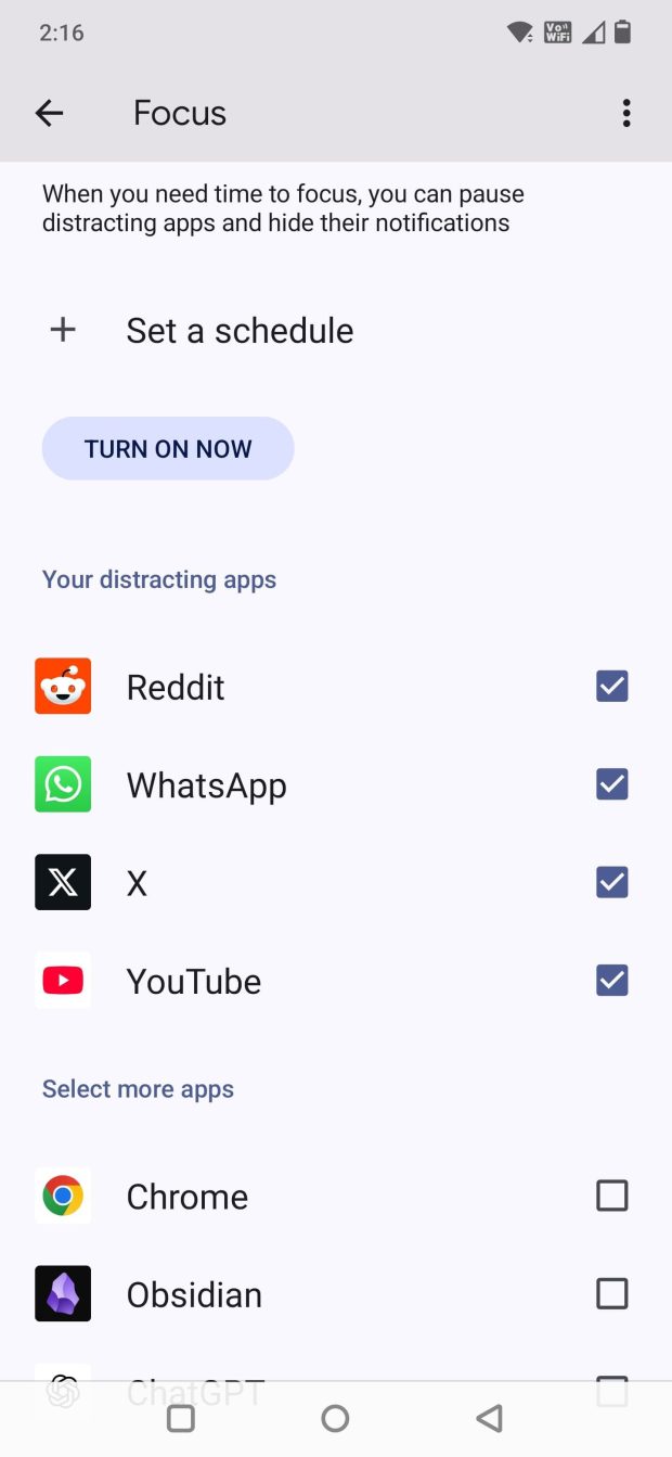 حالت focus mode