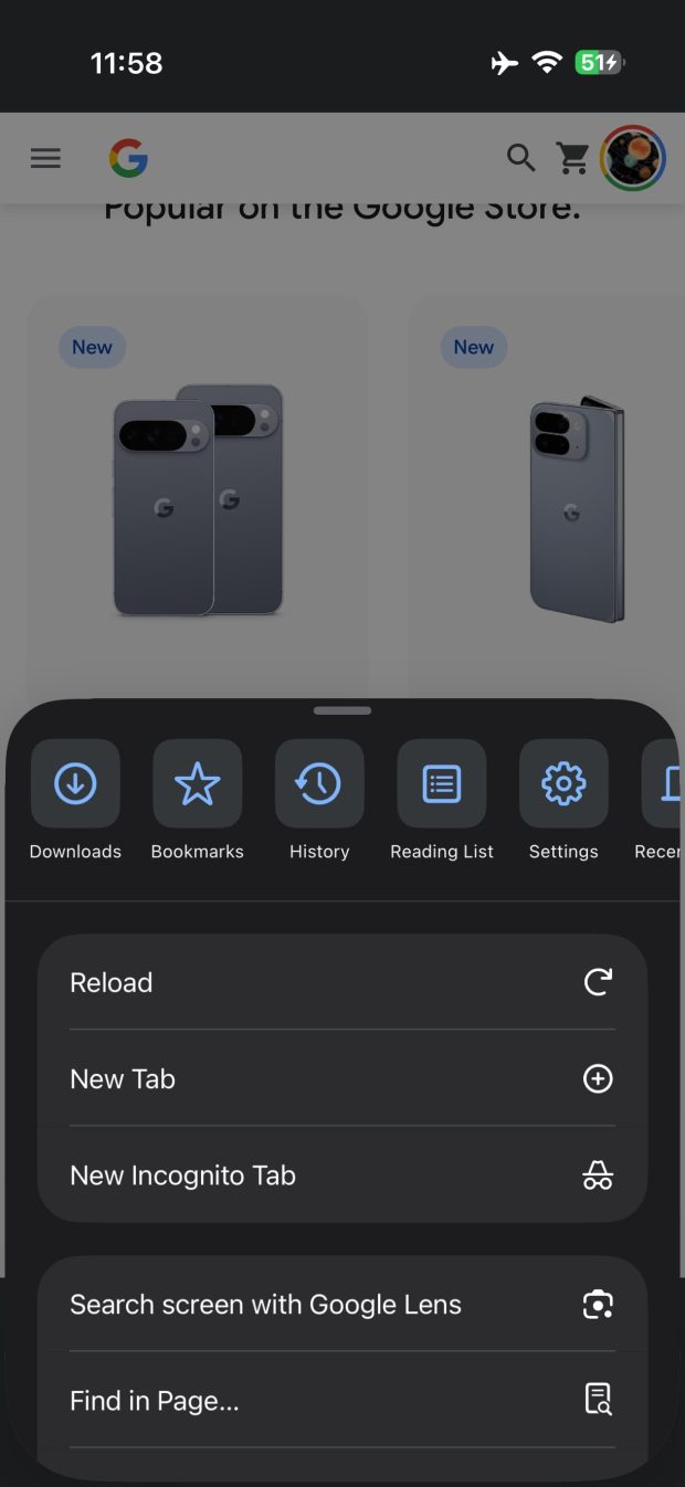 طراحی شیشه‌ای گوگل کروم
