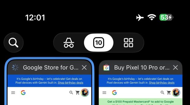 طراحی شیشه‌ای گوگل کروم