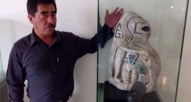 مجسمه مایا در مکزیک با چهره موجود بیگانه