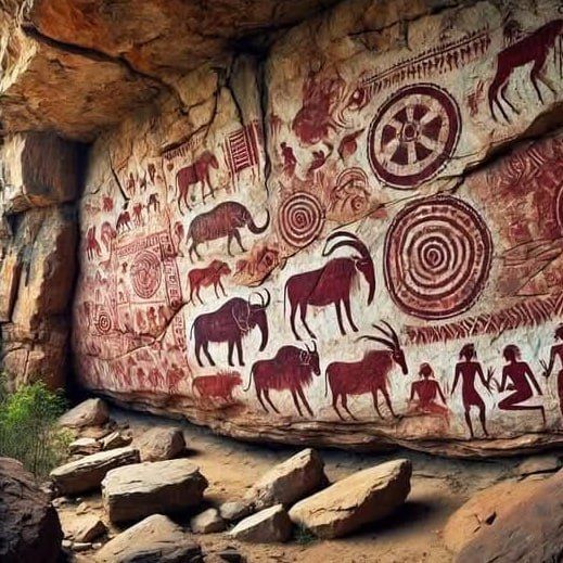 نقاشی های ۱۰ هزار ساله در غاری در هند