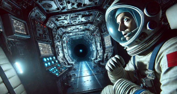 محاصره فضانورد آمریکایی توسط دهها بشقابپرنده