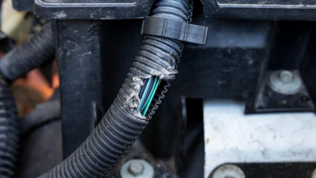 جویدن سیمهای خودرو توسط موش