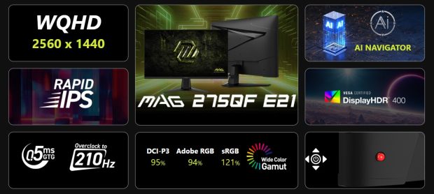 مانیتور گیمینگ MSI MAG 275QF E21