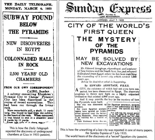 اهرام ثلاثه و شهر زیرزمینی