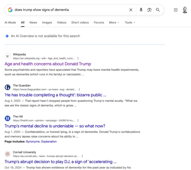 سانسور هوش مصنوعی گوگل برای ترامپ