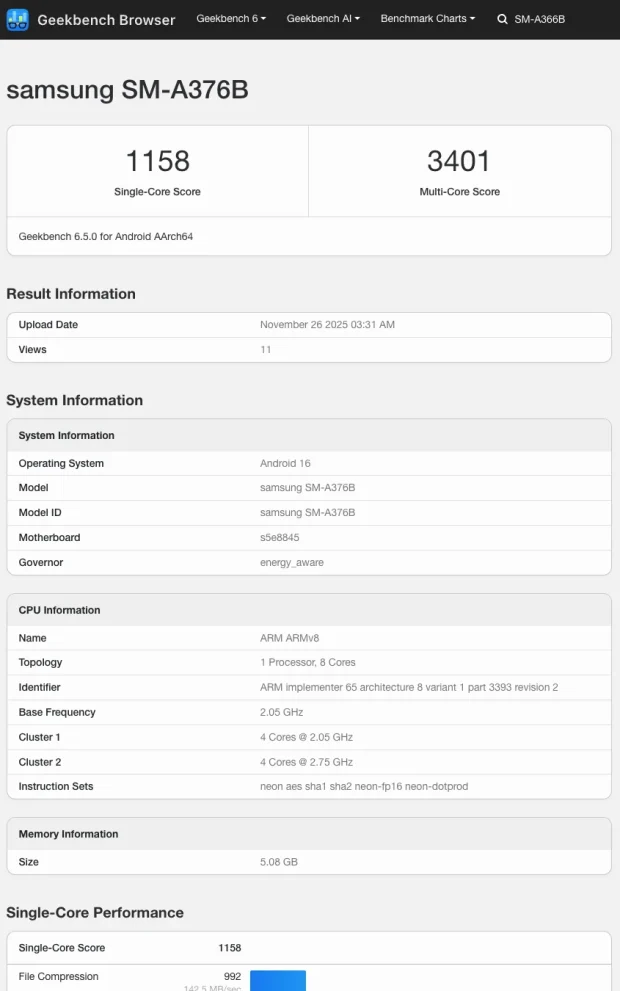 مشخصات فنی گلکسی A37