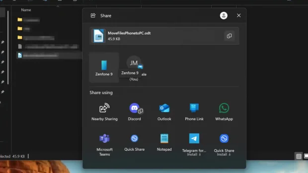 انتقال فایل بین کامپیوتر و گوشی