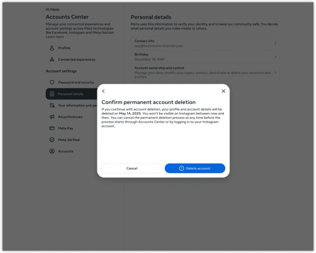 آموزش کامل و تصویری دیلیت اکانت اینستاگرام