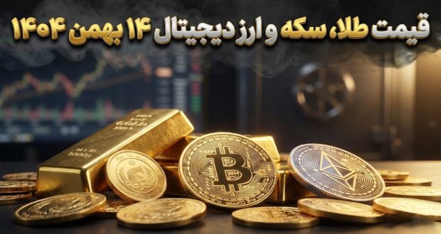 قیمت طلا، سکه و ارز دیجیتال ۱۴ بهمن ۱۴۰۴