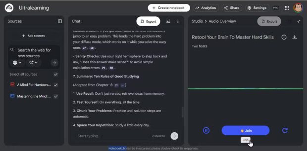 تبدیل PDF به پادکست در گوگل NotebookLM
