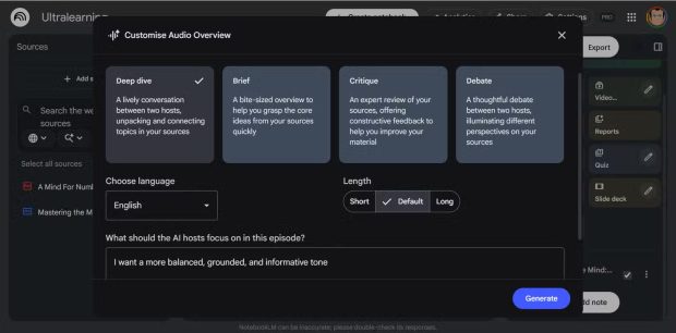 تبدیل PDF به پادکست در گوگل NotebookLM
