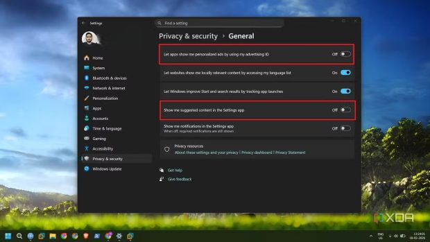 تبلیغات ویندوز 11