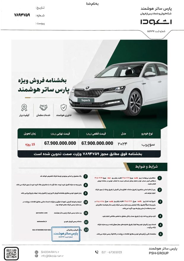 شرایط فروش خودروهای وارداتی اشکودا