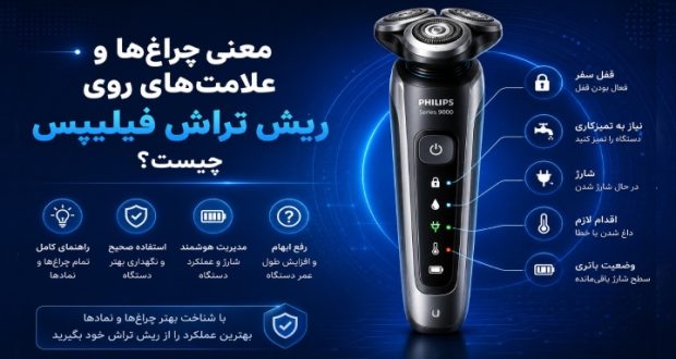 معنی چراغ ها و علامت های روی ریش تراش فیلیپس چیست؟