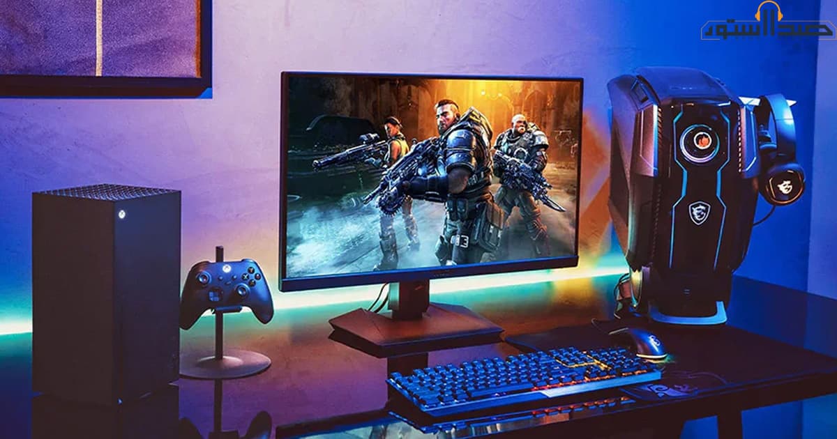 دسته بازی روی میز گیمینگ با نور RGB