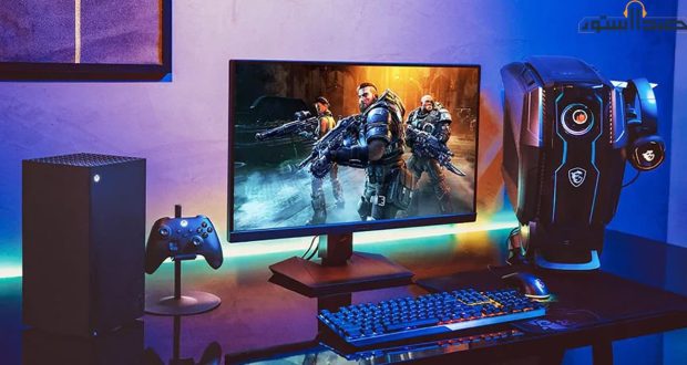 دسته بازی روی میز گیمینگ با نور RGB