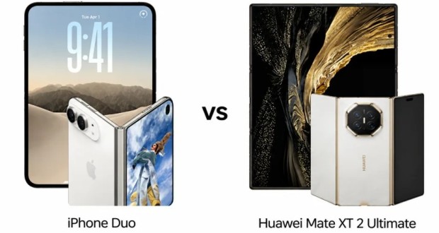 مقایسه آیفون Duo در با Mate XT 2 Ultimate