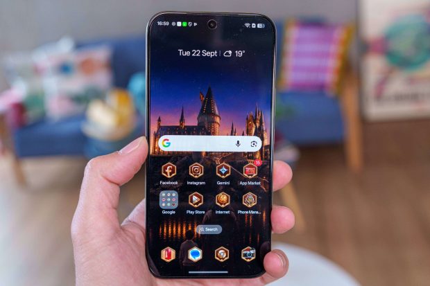 The Realme 16 Pro Harry Potter Edition in the hand