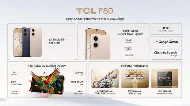 گوشی تی سی ال P80 اولترا