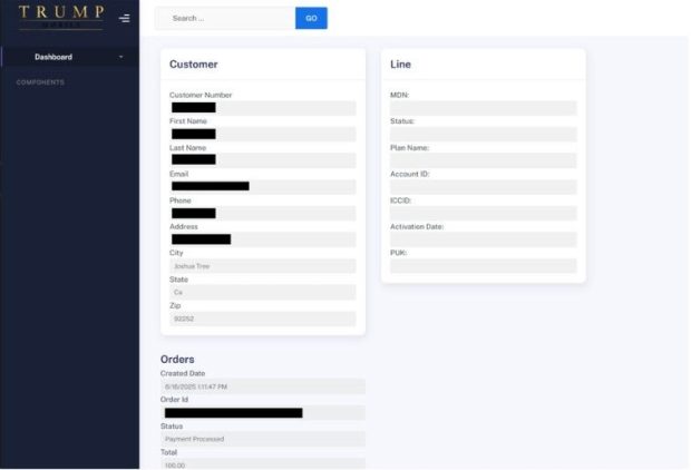 اطلاعات شخصی ترامپ موبایل