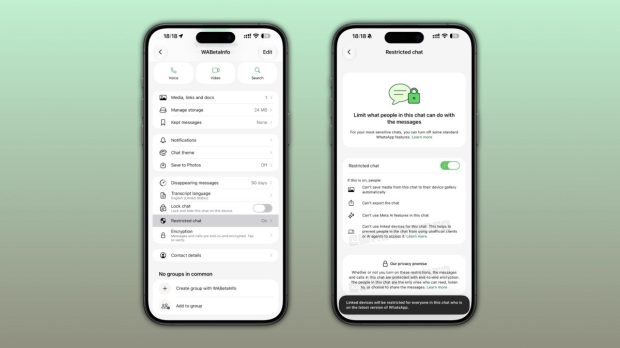 قابلیت چتهای محدود شده واتساپ